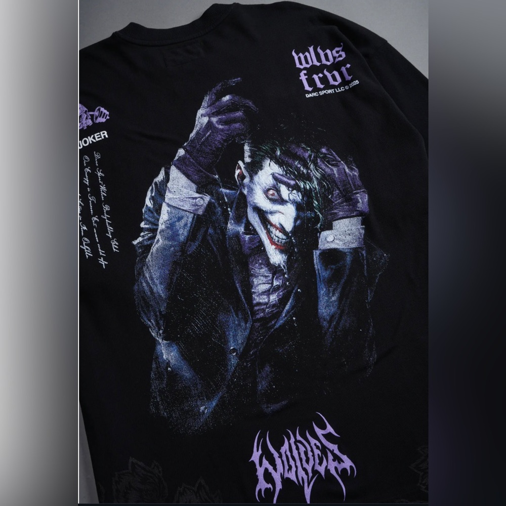 DARC JOKER "SIDE BY SIDE" SERIES PREMIUM Oversized Tee in Black - Size Large